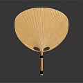 Bamboo Fan Wall Hanging With Natural Slats And Wooden Handle For Home Decor