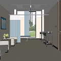 Modern Medical Waiting Area With Nurse Medical Equipment Waiting Sofa And Information Board