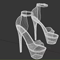Brown High Heel Sandals With Transparent Stiletto Heels Ankle Straps And Patterned Upper