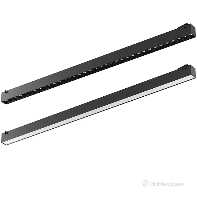 Black Linear Downlights and Spotlights LED Lighting for Home or Commercial Use 3d model 
