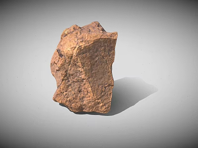Natural Brown Rock With Rough Surface And Textured Appearance On Gray Background 3d model