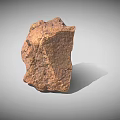 Natural Brown Rock With Rough Surface And Textured Appearance On Gray Background 3d model