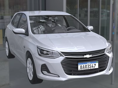 White Chevrolet Compact Car With Modern Exterior Design And Sleek Body Lines 3d model