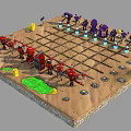Smart Machine Chessboard Game With Colored Pieces And Grid Layout