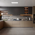 Modern Kitchen Interior Design With Wooden Cabinets Island Counter And Stainless Appliances