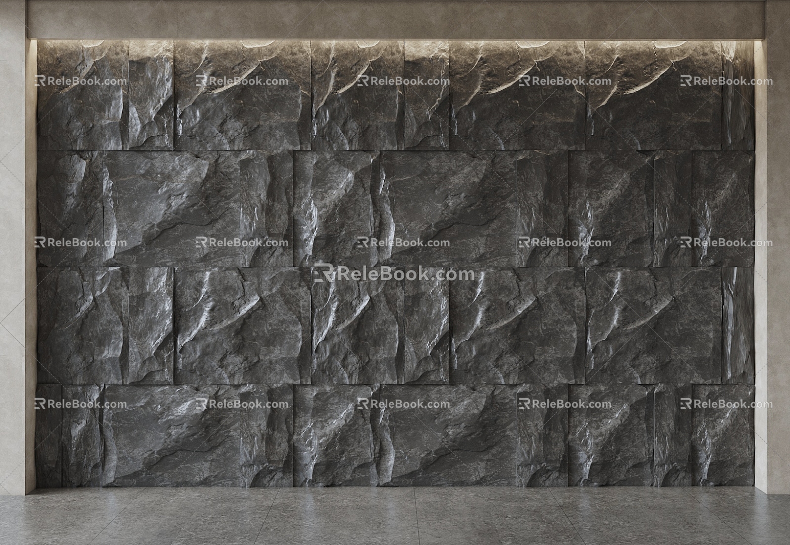 rock background wall 3d model