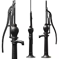 Industrial Equipment Vintage Manual Water Pumps With Metal Structure And Handles