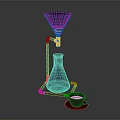 Modern Coffee Brewing Device With Funnel Glass Flask Copper Stand And Coffee Cup