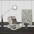 Quiet single sofa 3d model