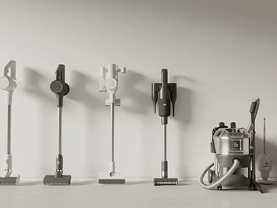 Household Appliances Featuring Modern Vacuum Cleaners with Various Designs and Styles 3d model