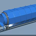 Industrial Blue Rotary Drum Equipment Featuring Cylindrical Body And Support Frame