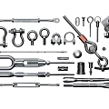 Various Metal Hardware Connectors Including Shackles Bolts And Turnbuckles