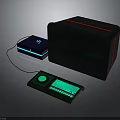 Modern Electronic Devices Including Black Speaker Small Blue Light Unit And Green Light Control Panel