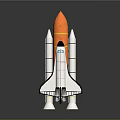 White Space Shuttle Model Featuring Orange Boosters And Black Details 3d model