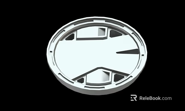 White Circular Industrial Component Featuring Structured Design And Precision Holes 3d model 