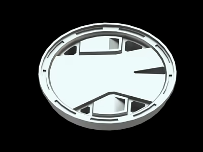 White Circular Industrial Component Featuring Structured Design And Precision Holes 3d model