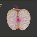 Fresh Green Apple Sliced in Half with Seeds and Water Drops