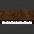 Musical Instrument And Art Supplies Showcasing Brown Wooden Upright Piano With Red Paint Marks