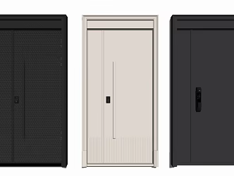 Modern swing door sliding door 3d model
