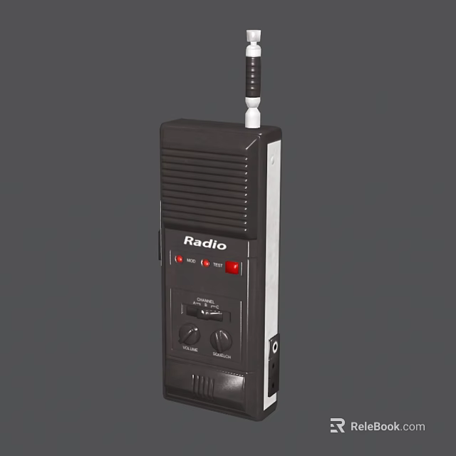 Wireless Black Doorbell with Antenna Indicator Lights and Control Buttons 3d model 
