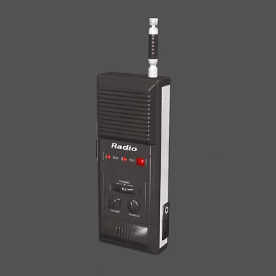Wireless Black Doorbell with Antenna Indicator Lights and Control Buttons 3d model
