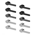Modern Door Handles with Metallic Black and Silver Finishes in Contemporary Design Styles