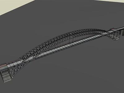 Modern Arch Bridge Steel Structure 3D Model with Structural Design Details 3d model