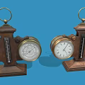 Vintage Table Clocks With Wooden Base And Various Retro Design Dials