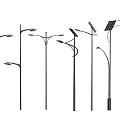 Different Styles of Outdoor Lights Including Solar Powered Street Lamps and Modern Lamp Posts
