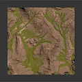3D Terrain Model Featuring Mountainous Landforms Green Vegetation And River Networks
