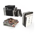 Fashionable Books Magazines Stacked Collection With Dior Chanel Coffee Table Reading Material