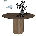 Nordic Dining Table Afternoon Tea Table Round Table Coffee Table Side Table Low Table Plant Vase Ornaments Floral Decorative Table 3d model
