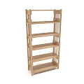 Wooden Multi layer Open Storage Shelving Unit with Simple Design for Home Organization 3d model