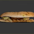 Delicious Sandwich with Soft Fresh Bread Sliced Meat and Crunchy Pickles