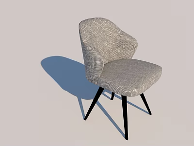 Modern Light Gray Fabric Accent Chair With Curved Backrest And Black Legs For Living Room 3d model