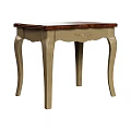 Classic Wooden Stool With Carved Design Dark Top And Curved Light Legs