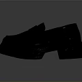 Black Leather Loafer Shoes With Thick Platform Sole For Casual Style