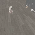 Light Colored Wooden Flooring In Modern Interior With Stuffed Toys Shoes And Cabinets