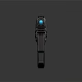 Futuristic Advanced Weapon With Dark Green Black Mechanical Structure And Tactical Scope