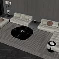 Modern minotti Sofa Coffee Table Combination Brand Sofa Villa Sofa 3d model