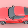 Red Toyota Sports Car With Sleek Aerodynamic Body And Sporty Design