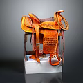 Genuine Leather Saddle as Daily Living Essential with Brown Finish Straps and White Base