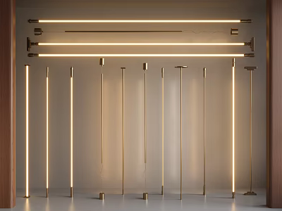 Modern skylight linear light skylight steel strip lighting decorative light atmosphere light long wall light 3d model