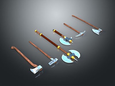 Cold weapons Sword Axe Hook Fork Spear Trident Melee Weapon Military 3d model