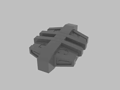 Gray 3D Model of Mechanical Component With Cross Shaped Structure And Sections 3d model