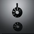 High Performance Dual Black Computer Cooling Fans With Spiral Blades Design 3d model