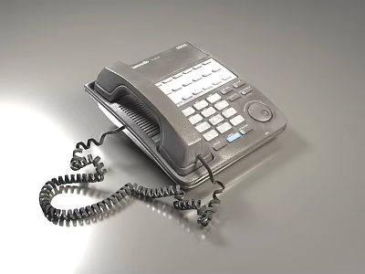 Classic Landline Telephone With Handset Keypad And Coiled Cord Design For Communication Use 3d model