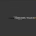 Futuristic Sci Fi Rifle With Glowing Blue Accents Metallic Body And Tactical Design