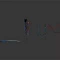 Three Pieces Of Electronic Appliances Wiring Harnesses In Different Colors On White Background