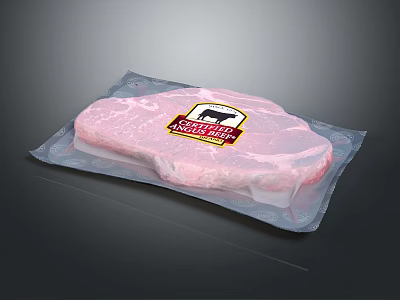 Vacuum Packed Fresh Premium Steak With Quality Label And Sealed Packaging 3d model